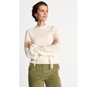 Ajour-Strickpullover mit Stehkragen XL pearl white