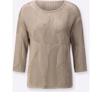 Ajourpullover beige 38