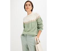 Ajourpullover BONPRIX, Damen, Gr. 44/46 (L), blau (mint), Obermaterial: 73% Polyacryl, 22% Polyester, 5% metallisierte Fasern, mehrfarbig, bequem, Rundhals, Bündchen, Pullover, aus Polyacryl, Polyeste