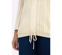 Strickpullover SHEEGO "3/4-Arm-Pullover", Damen, Gr. 48/50, champagner, 60% Baumwolle, 40% Viskose, unifarben, Pullover Strickpullover (90612624-48) champagner