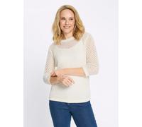 Ajourpullover CLASSIC BASICS "Ajour-Pullover", Damen, Gr. 44, weiß, 100% Polyacryl, unifarben, Pullover (73397823-44) weiß