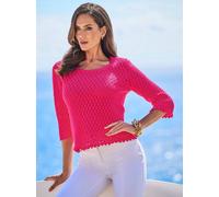 Ajourpullover HEINE "Pullover", Damen, Gr. 34, pink, 100% Baumwolle, unifarben, Pullover (82636936-34) pink