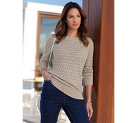 Ajourpullover INSPIRATIONEN "Ajour-Pullover", Damen, Gr. 48, beige (sesam, meliert), 50% Viskose, 28% Polyester, 22% Polyamid, meliert, Pullover (40519542-48) sesam, meliert