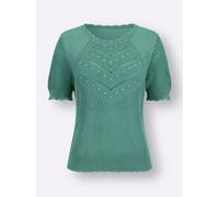 Ajourpullover INSPIRATIONEN "Pullover", Damen, Gr. 36, grün (salbei), 100% Baumwolle, unifarben, Pullover (49434814-36) salbei