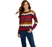 Ajourpullover kirsche-sand-gemustert 44 Polyacryl