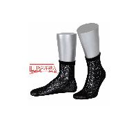 Ajoursöckchen L2630 - schwarz und gebleicht weiß Schwarz - Gr. - 40-42