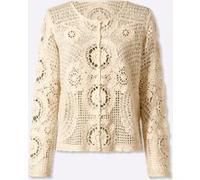 Ajourstrickjacke champagner 32/34