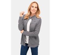 Ajourstrickjacke grau 44