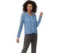 Ajourstrickjacke mittelblau 34