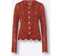 Ajourstrickjacke rostrot 38