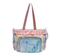 AJTUTUS Japanische Mode, große Kapazität, transparente Tasche, Umhängetasche, Otaku, modische Ergänzung, dünn für den täglichen Gebrauch, blau