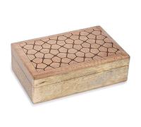 Ajuny Handcrafted Dekorative hölzerne Schmuckkästchen Stone Design Mehrzweck-Schatztruhe Schmuck Storage Organizer Trinket Andenken Ohrringe, Halsketten Uhrenboxen, ideal für Geschenke - 8x5 Zoll