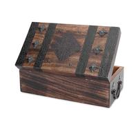 Ajuny Handgefertigte Dekorative Schatztruhe aus Holz Aufbewahrungsbox für Schmuck Muskelstreifen Design Mehrzweck Andenken Reise Schmuckhalter Geschenke - 11x6 Zoll
