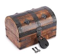 Ajuny Handgefertigte Holz Schatztruhe 9×6 Zoll Muscheldesign | Vintage Schmuckbox, dekorative Aufbewahrung, Geschenkidee für Kinder & Erwachsene, ideal für Schmuck & Andenken