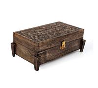 Ajuny Handgeschnitzte Dekorative Schmuckschatulle aus Holz Handgefertigt Vintage Andenken Aufbewahrung Reise Organizer Schatzkiste Schmuckhalter Ohrringe Halsketten Uhrenboxen, ideal Geschenke