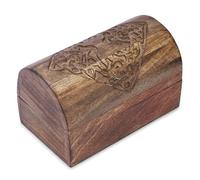 Ajuny Handgeschnitzte Dekorative Schmuckschatulle aus Holz mit Keltischen Baumschnitzereien Mehrzweck Schatztruhe Andenken Schmuckhalter Aufbewahrungs Organizer Etui Geschenke 9x6 Zoll