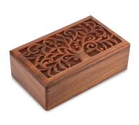 Ajuny Holz Schmuckschatulle Vintage Schatztruhe Organizer