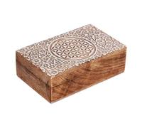 Ajuny Keltische Schmuckbox aus Holz Handgefertigte Schatztruhe 8x5 Zoll