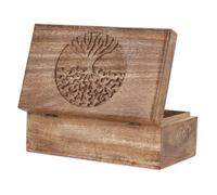 Ajuny Schmuckkästchen mit Lebensbaum Andenken und Schmuckbox 8 x 5 Zoll