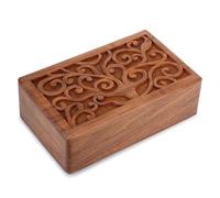 Ajuny Schmuckschatulle aus Handgeschnitztem Holz Vielseitig Verwendbar Dekorativ im Vintage Stil Andenken Schmucketui Schatztruhe Organizer für Halsketten und Ohrringe Tolles Geschenk