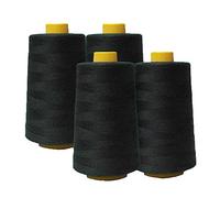 AK Trading 4er-Pack schwarze Allzweck-Nähgarn-Kegel (je 6000 Yard) aus hochfestem Polyester zum Nähen, Quilten, Overlock, Merrow und Handstickerei.