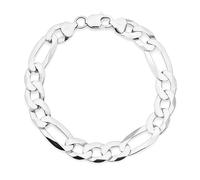 AKA Gioielli® - Armband 925 Sterling Silber Figaro 11mm Herren Damen Armkette - Länge 21 cm