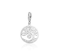 AKA Gioielli® - Damen Charm Anhänger Lebensbaum 925 Sterling Silber Rhodiniert mit Swarovski Kristalle