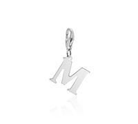 AKA Gioielli® - Damen Charm Anhänger M Buchstabe 925 Sterling Silber Rhodiniert