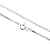 AKA Gioielli® - Damen Kette 925 Sterling Silber Rhodiniert - Diamantierte Venezianerkette 1.4 mm - 55 cm lang