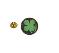 Akachafactory pin Button pins anstecker Anstecknadel klee kleeblattviel Gluck schwarz