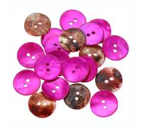 Akfldms Rosenrot 18mm 2-Loch Perlmutt Blazer Schwarzknöpfe, 20 Stück Natürliche Muschel für Nähhandwerk Scheibenstücke