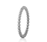Akitsune Delight Damenring aus 1 mm Beads| Eleganter 316L Edelstahlring für Frauen | Perlenring | Wasserfest und Antiallergen | Silber - Größe 54
