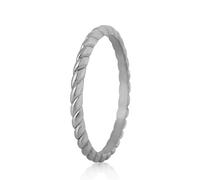 Akitsune Euphoria Damenring | Eleganter 316L Edelstahlring für Frauen | Reliefring | 2 mm Durchmesser | Wasserfest und Antiallergen | Silber - Größe 56