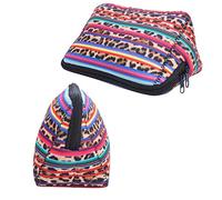 AKLOSIPY 2 Stück Modische Leoparden-Neopren-Make-up-Tasche, Tragbare Reise-Kosmetiktasche für Damen (6 ID: 16,5 mm/0,64 Zoll, Umfang: 51,8 mm/2,04 Zoll)