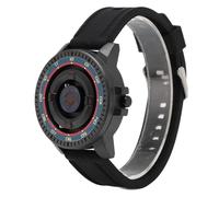 AKLOSIPY Magnetische Suspensionsuhr, Unisex, Coole Quarz-Armbanduhr mit Gehäuse und Einzigartigem Design für Paare (Roter Blauer Kreis)