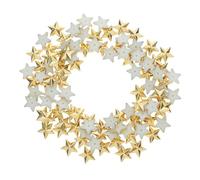 AKOOSY 100 Stück Acryl Flatback Strass Sterne Gold DIY Schmuckverzierung für Kleidung Schuhe Taschen Basteln Schmuck Accessoires Leichte Dekoration