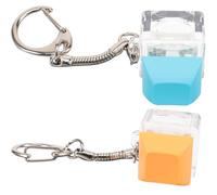 AKOOSY 2 Stück Teiliges Tastatur Keychain Stressabbau Fidget Mechanische Tastenkappen Anhänger Farblich Sortiert Orange und Blau als Schlüsselanhänger und Dekoration
