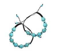 AKOOSY 2 Stück Türkisfarbenes Schildkröten armband Handgefertigt Geflochtene Perlenarmbänder Verspieltes Design Damen Schmuck Elegantes Accessoire Für Freizeit Und Festliche Anlässe