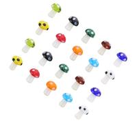 AKOOSY 20 Stück Bunte Pilzanhänger aus Glas Kleiner Selbstgemacht Schmuckperlen für Halsketten Ohrringe und Bastelzubehör