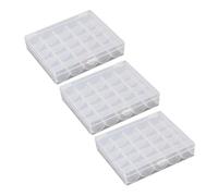 AKOOSY 3 Stück Teiliges Aufbewahrungsbox aus Klarem Leerer Organizer für Nähmaschinenspulen Vielseitiger Craft Storage Container mit Sicherem Verschluss und Leichtem Transport