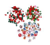 AKOOSY 350 Stück Holzknöpfe Weihnachten Mix Bedruckte Selbstgemacht Nähknöpfe mit Weihnachtsmotiven 15mm Holzknopf für Basteln Nähen und Scrapbooking