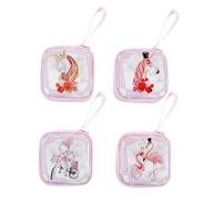 AKOOSY 4 Stück Kleiner Geldbörsen Einhorn Münzbeutel Cartoon Münzgeldbörse Modische Aufbewahrungstasche für Mädchen Kinder Geschenk Zufällige Farbe