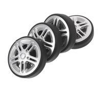 AKOOSY 4 Stück-Pack Ersatzrollen für Koffer 50x12mm - Geräuschdämpfende 360° Schwenkbare Gummirollen für Reisekoffer Einfache Montage Langlebige Gepäckräder