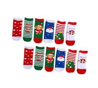 AKOOSY 6 Paar Weihnachtssocken Baumwolle Warm rutschfest Cartoon Motiv Mittellang für Kleinkinder 7 10