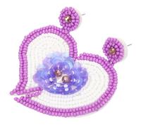 AKOOSY Asymmetrische Herz-perlenohrringe Damen Hängend Handgefertigt Boho Statement Schmuck Für Strand Geburtstag Valentinstag Hochzeit