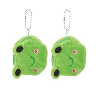 AKOOSY Frosch Geldbörse Damen 2 Stück-Pack Plüsch Münzportemonnaie Kleiner Geldbeutel mit Reißverschluss Schlüsselhalter Kleine Handtasche für Mädchen Shopping Urlaub Festivals