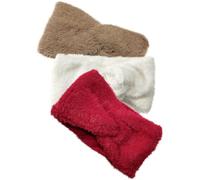 AKOOSY Gestrickte Stirnbänder Damen 3 Stück Pack mit Flauschfutter Breites Ohrwärmer Haarband für Winter Outdoor und Alltag