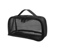 AKOOSY Große Kosmetiktasche mit Reißverschluss Transparentes Netzmaterial Geräumiger Kulturbeutel für Damen Tragbarer Make up Organizer mit Henkel als Reise toilettenbeutel und
