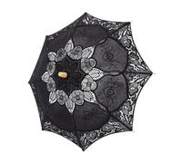 AKOOSY Großer Weißer Spitzen Sonnenschirm mit Zarter Spitze für Hochzeit Fotografie Requisiten Tanz Party Vintage Brautschirm Dekoration Cosplay