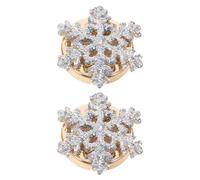 AKOOSY Schneeflocken Manschettenknöpfe 1,5cm Glitzernde Accessoires für Damen und Herren Winterlicher Schmuck für Hemden und Anzüge 2 Stück